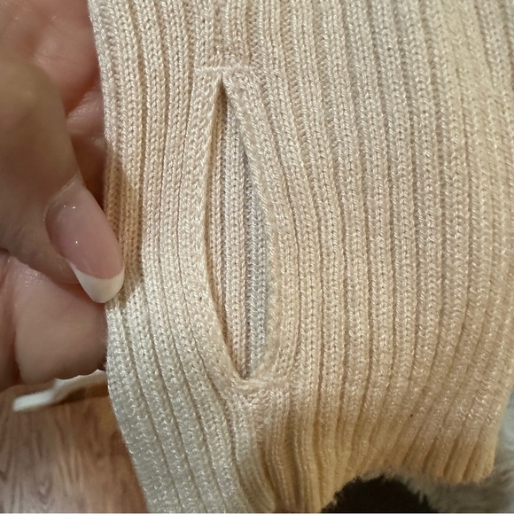 Lululemon Ribbed Wrap It Up Cardigan Sweater Beige Open Front Longline Size 12 - Picture 9 of 16